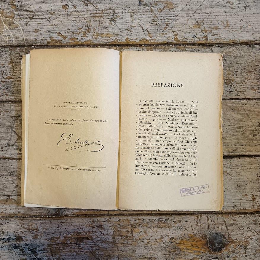 Diario epistolare di Giovita Lazzarini. Ministro di Grazia e Giustizia nella Repubblica Romana