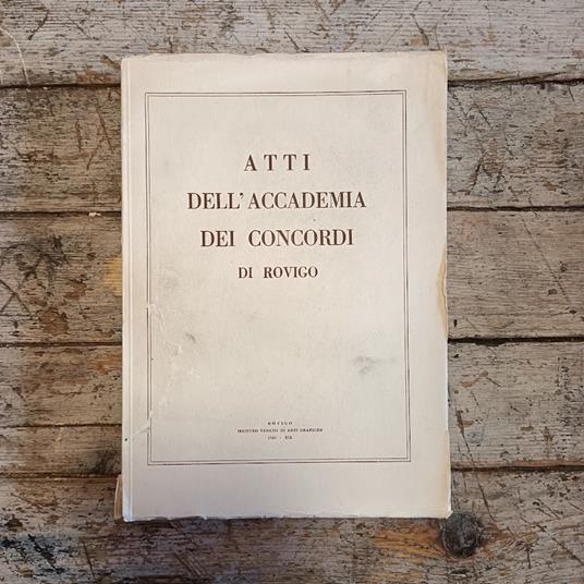 Atti dell'Accademia dei Concordi di Rovigo. Volume III - copertina