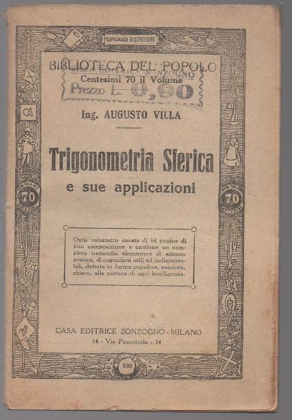 TRIGONOMETRIA SFERICA e sue applicazioni (s.d.) - Augusto Villa - copertina