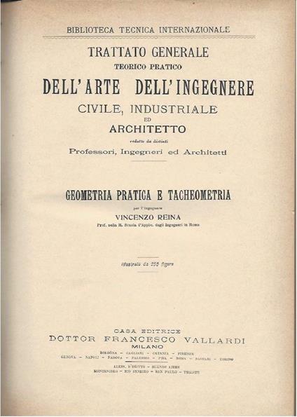 Geometria Pratica E Tacheometria - Vincenzo Reina - copertina