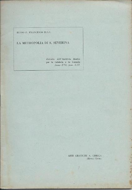 La Metropolia Di S. Severina - copertina