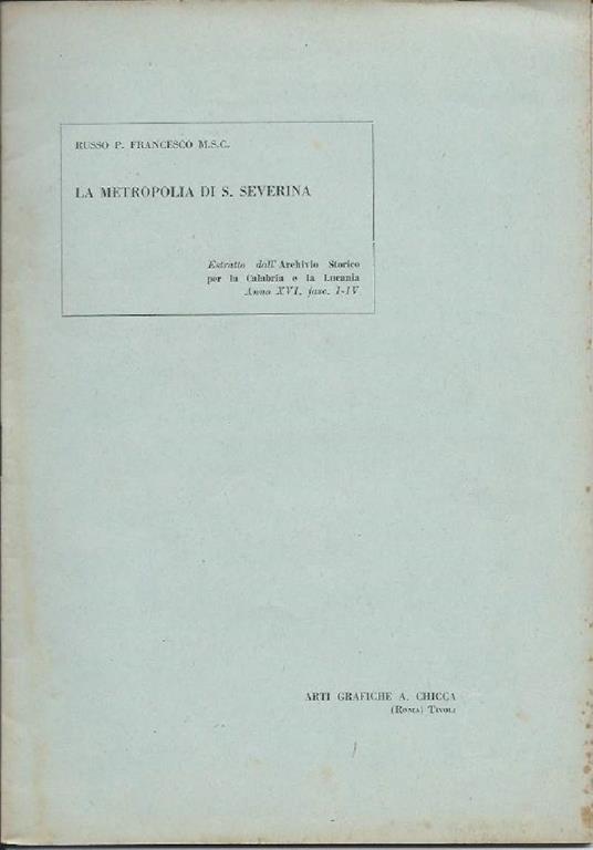 La Metropolia Di S. Severina - copertina