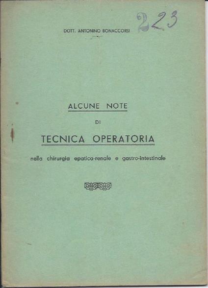 Alcune Note Di Tecnica Operatoria Nella Chirurgia Epatica-Relane E Gastro-Intestinale - copertina