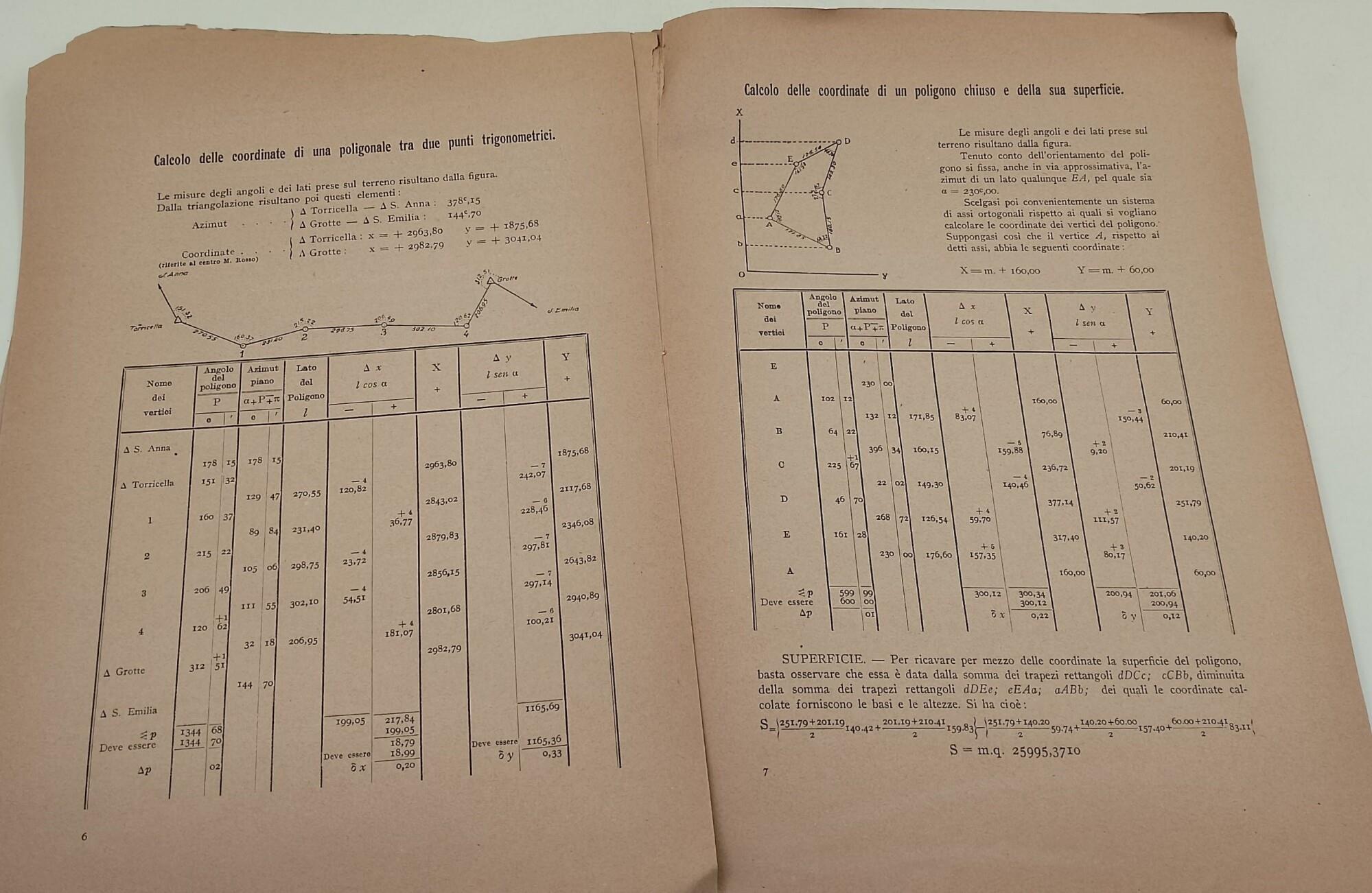 Tavole pel calcolo delle Coordinate Planimetriche Ortogonali