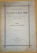 Bullettino dell'Istituto di Diritto Romano . Studi in memoria di Giovanni Rotondi anno XXXI