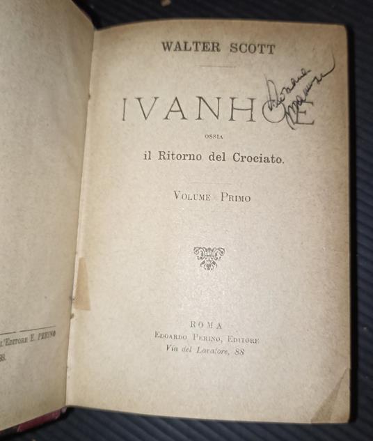 Ivanhoe- vol. I e II(unico tomo) - Walter Scott - copertina