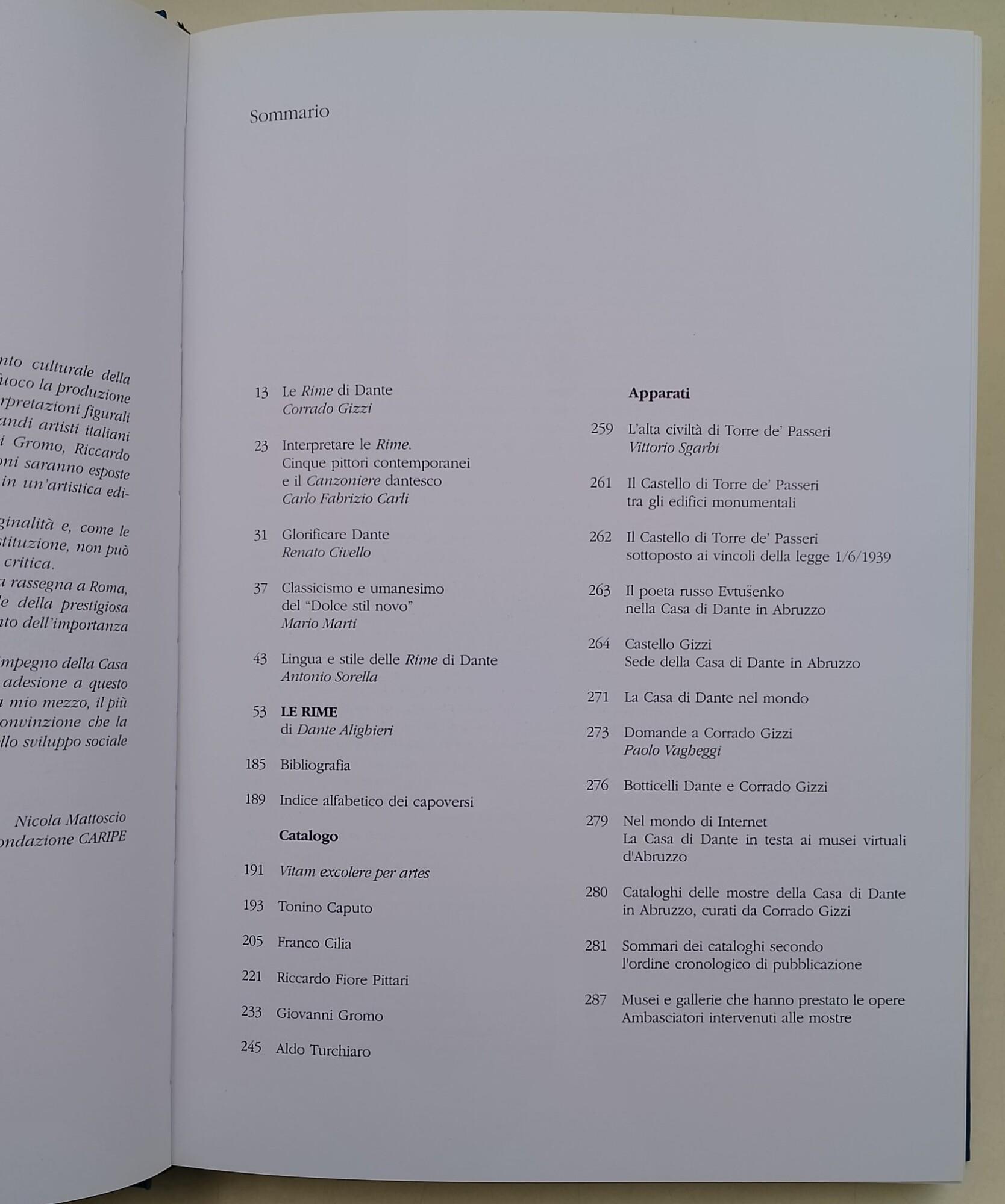 Le rime di Dante Alighieri illustrate da Tonino Caputo, Franco Cilia, Giovanni Gromo, Riccardo Fiore Pittari, Aldo Turchiaro