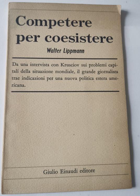 Competere per coesistere - Walter Lippmann - copertina