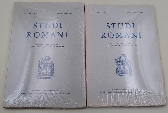 Studi Romani-Rivista trimestrale dell'Istituto di Studi Romani-Anno XV-2 voll. 1967 - copertina