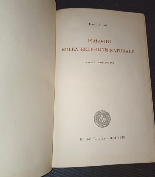 Dialoghi sulla religione naturale - David Hume - copertina