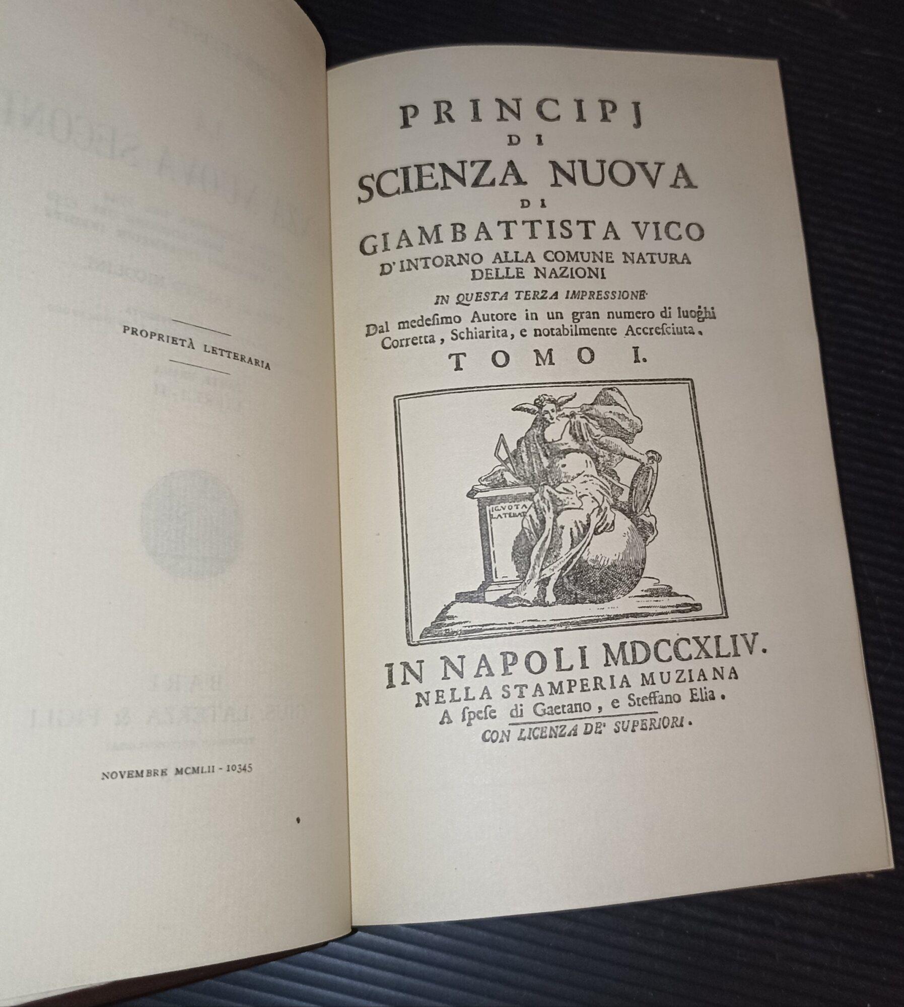 La scienza nuova seconda 2 voll