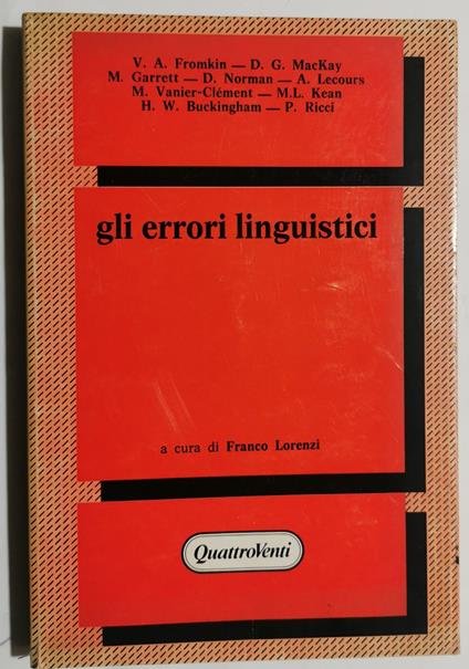 Gli errori linguistici - copertina