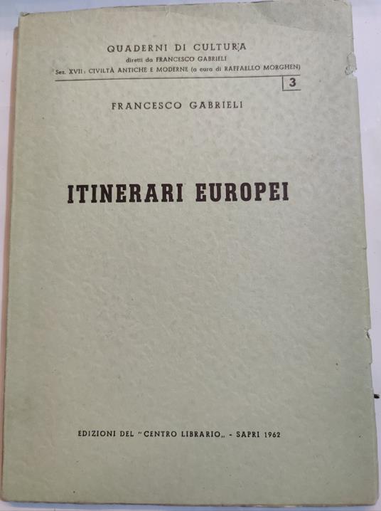 Itinerari europei - Francesco Gabrieli - copertina