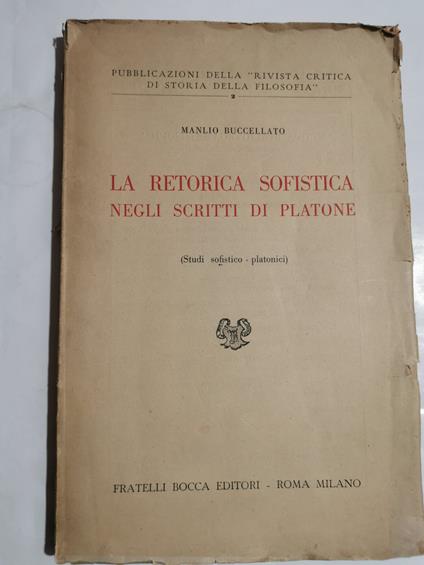 La retorica sofistica negli scritti di Platone - copertina