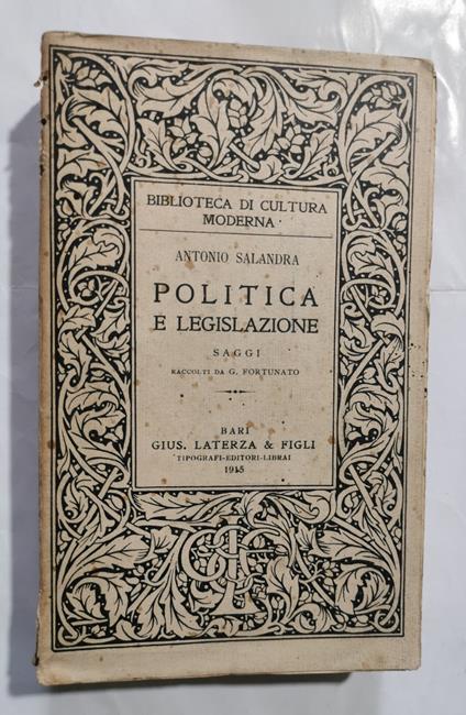 Politica e Legislazione - Saggi - Antonio Salandra - copertina