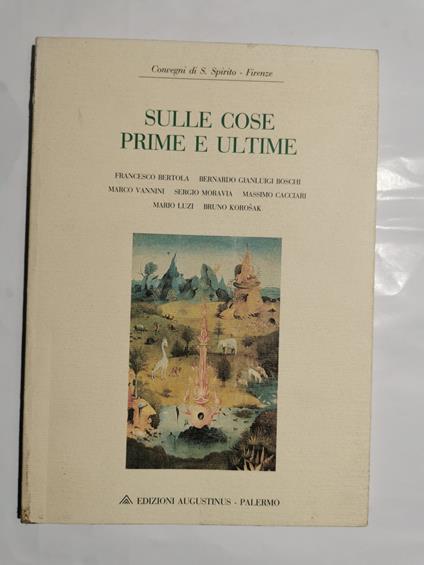 Sulle cose prime e ultime - copertina
