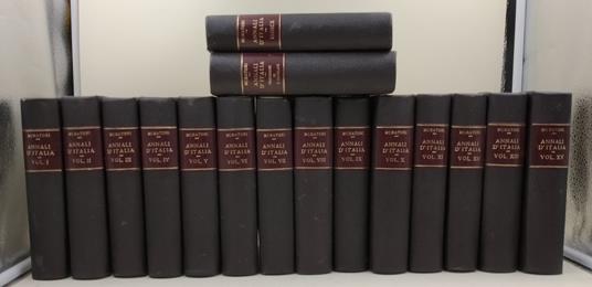 Annali d'Italia dal principio dell'era volgare sino all'anno MDCCXLIX- XIV tomi+ indice+prefazioni di Giuseppe Catalani - Lodovico Antonio Muratori - copertina