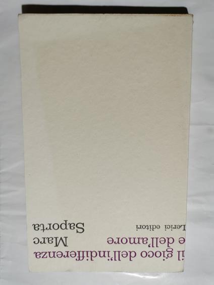 Il gioco dell'indifferenza e dell'amore - Marc Saporta - copertina