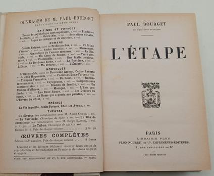 L' Etape - Paul Bourget - copertina
