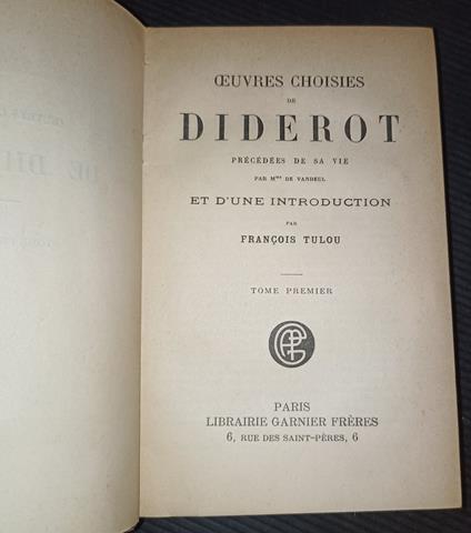 Oeuvres choisies de Diderot 2 voll - Jean-Baptiste d' Alembert - copertina