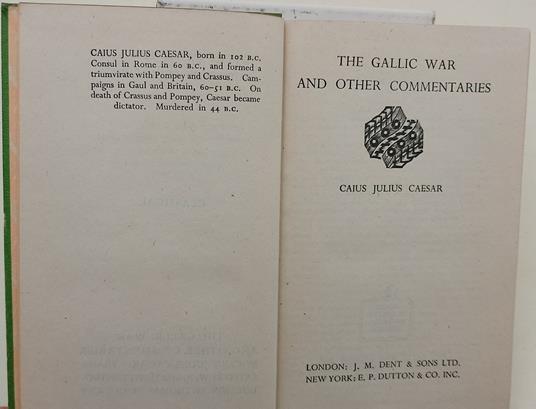 The Gallic war and other commentaries - copertina