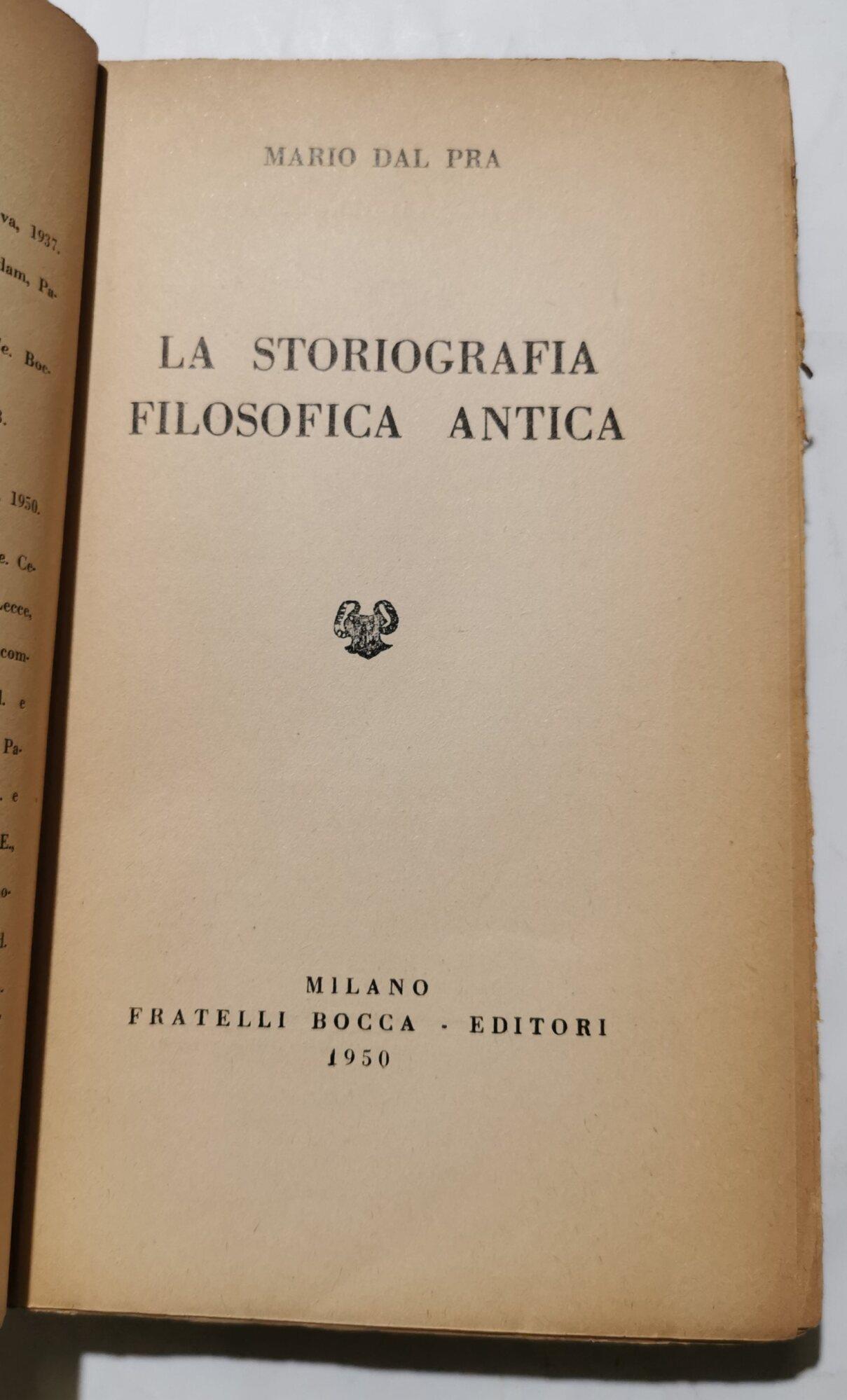La storiografia filosofica antica