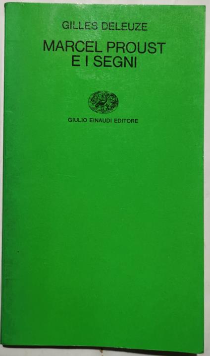 Marcel Proust e i segni - Gilles Deleuze - copertina