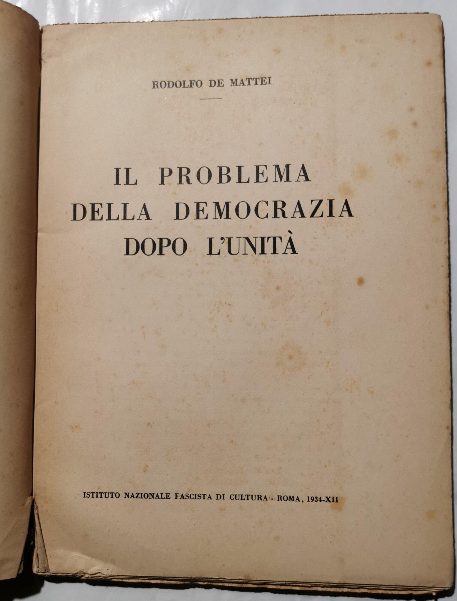 Il problema della democrazia dopo l'unità