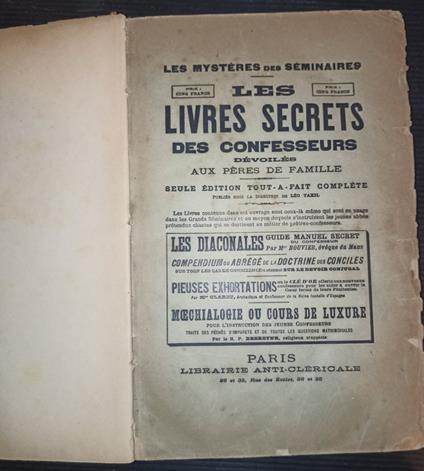 Les livres secrets des confesseurs - Léo Taxil - copertina