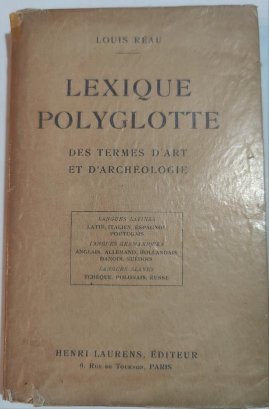 Lexique polyglotte des termes d'art et d'archeologie - copertina