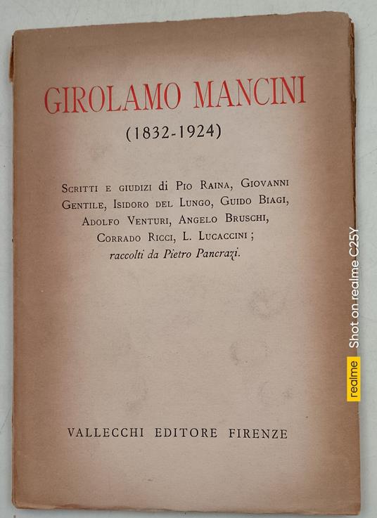 Girolamo Mancini(1832-1924) - Pietro Pancrazi - copertina