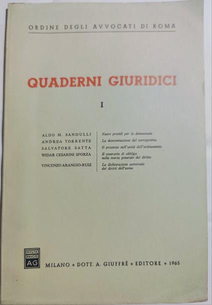 Quaderni Giuridici - I - copertina