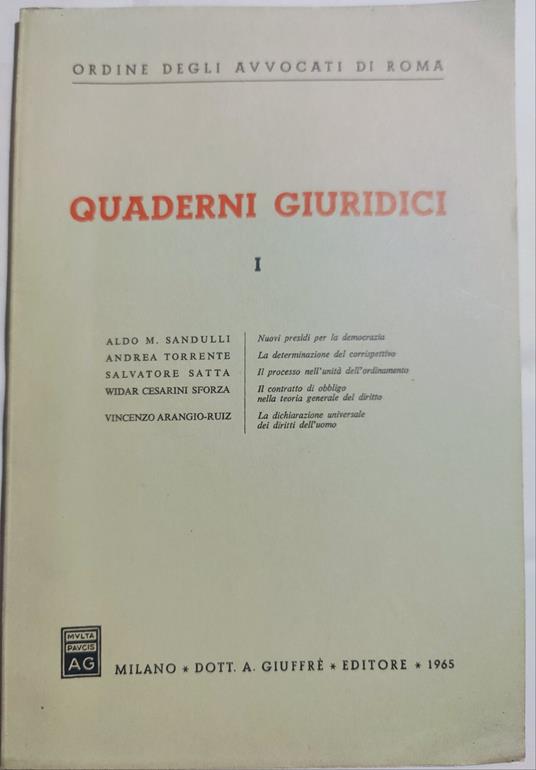 Quaderni Giuridici - I - copertina