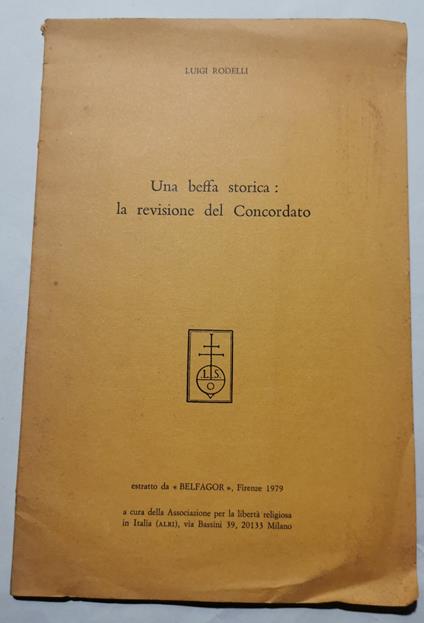 Una beffa storica: la revisione del Concordato - Luigi Rodelli - copertina