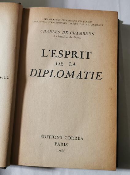 L' esprit de la diplomatie - copertina