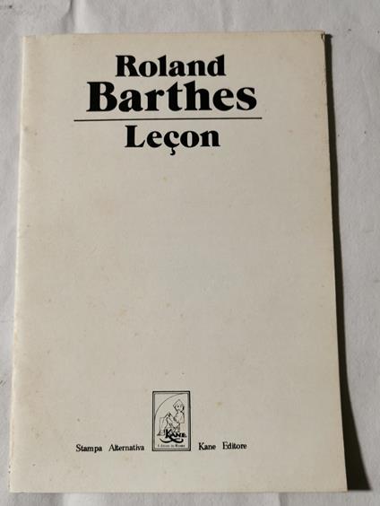 Lecon - Roland Barthes - copertina