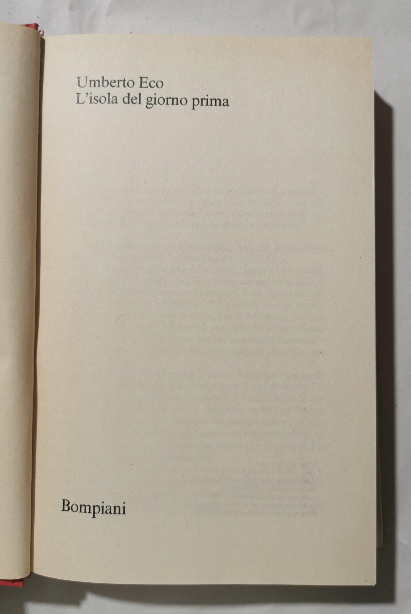 L' isola del giorno prima
