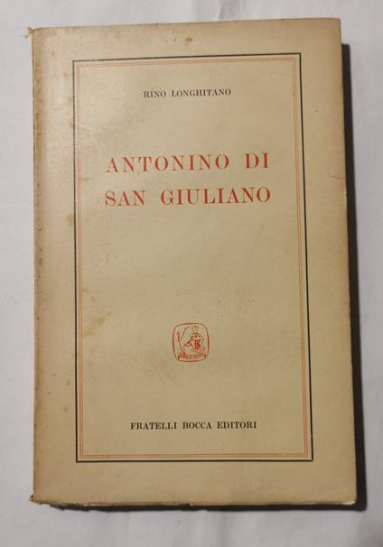 Antonino di San Giuliano - Rino Longhitano - copertina