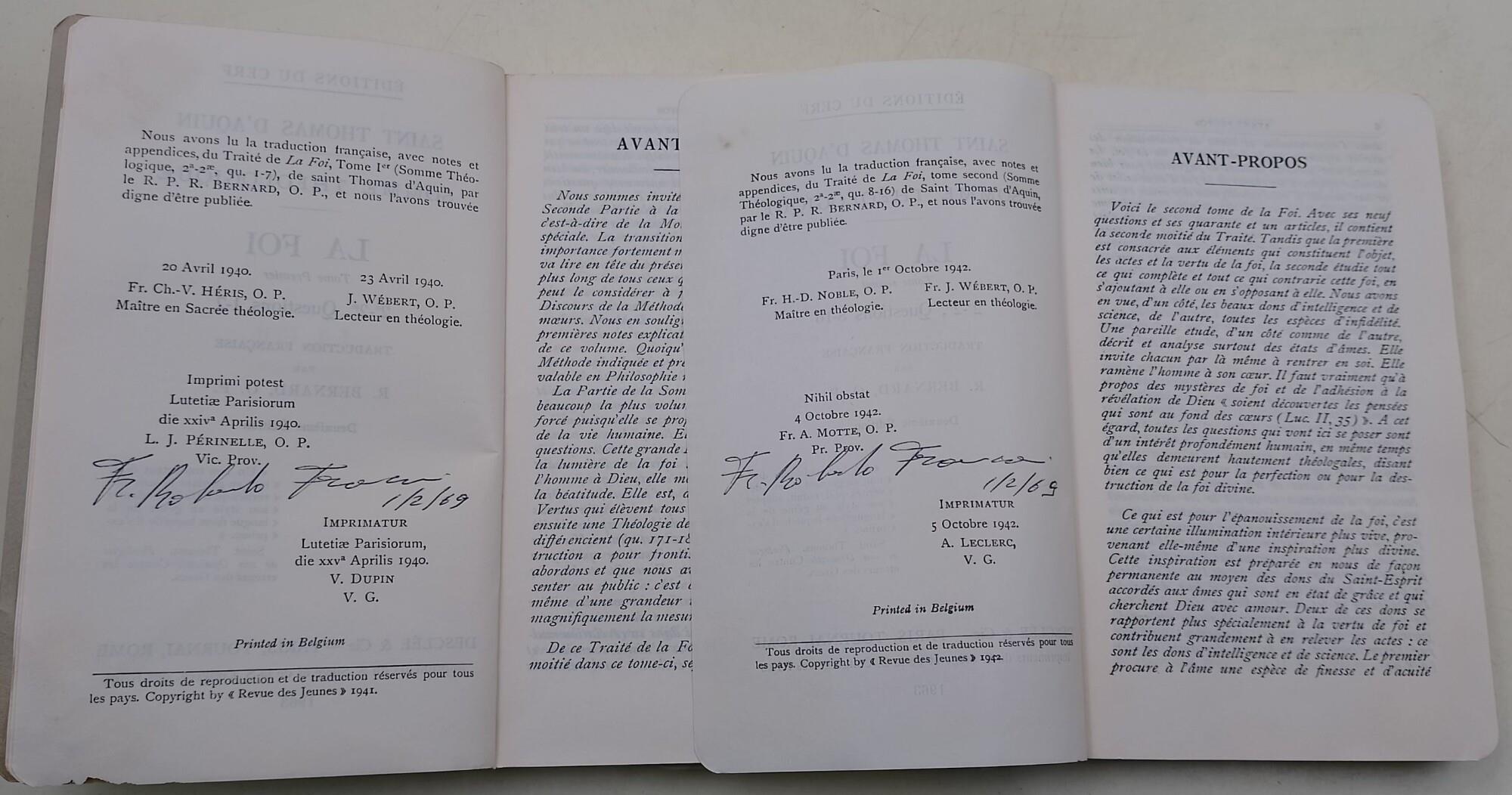 Somme Theologique- La foi- 2 voll