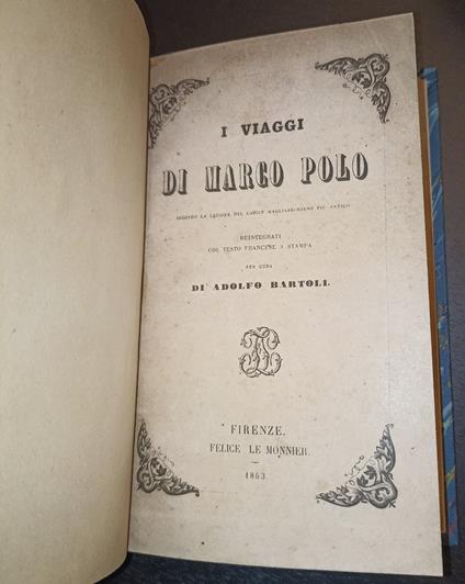 I viaggi di Marco Polo - Adolfo Bartoli - copertina