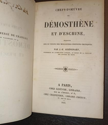 Chefs-d'oeuvre de Démosthène et d'Eschine - copertina