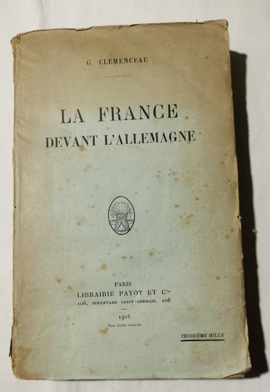 La France devant l'Allemagne - copertina