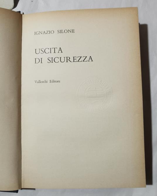 Uscita di sicurezza - Ignazio Silone - copertina