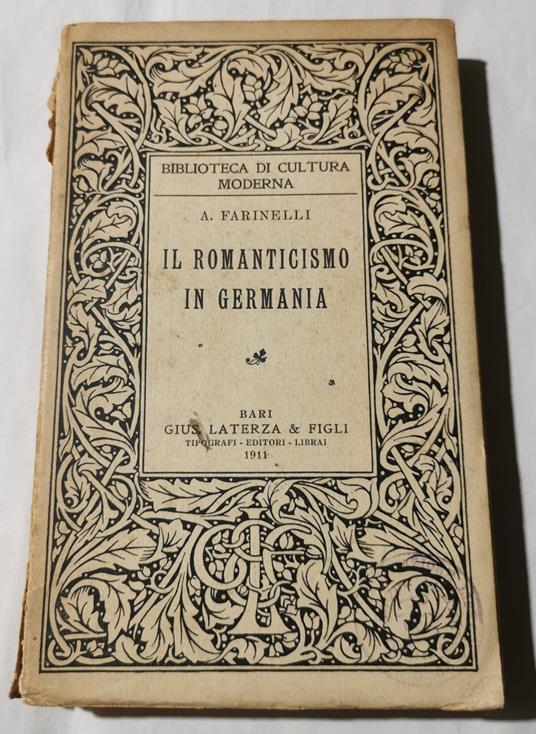 Il romanticismo in Germania - Arturo Farinelli - copertina