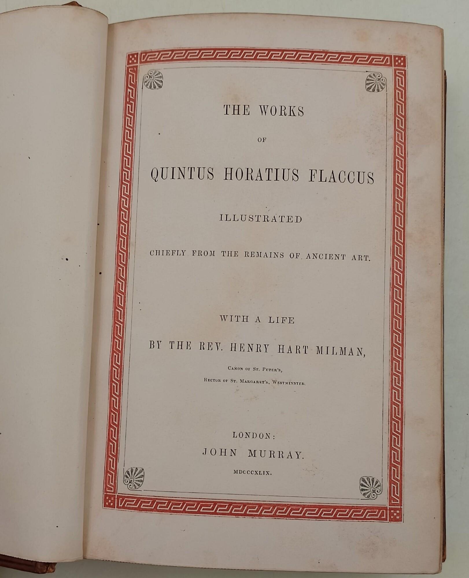The Works of Quintus Horatius Flaccus illustrated chiefly from the remains of ancient art