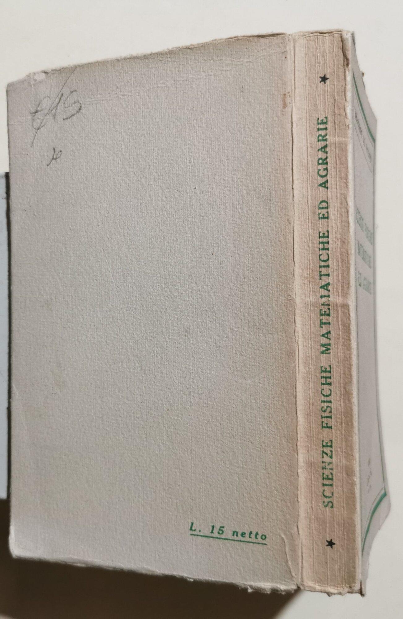 Scienze fisiche matematiche ed agrarie