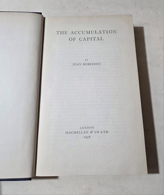 The accomulation of capital - Joan Robinson - copertina