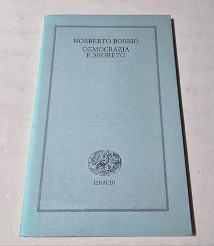 Democrazia e segreto - Norberto Bobbio - copertina