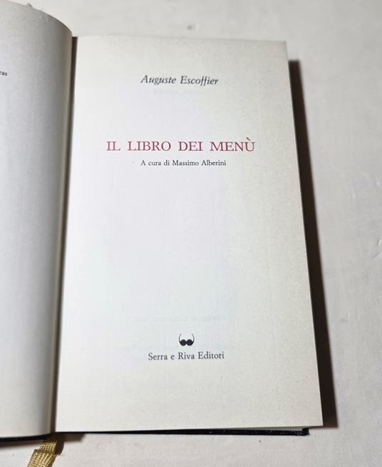 Il libro dei Menù - Auguste Escoffier - copertina