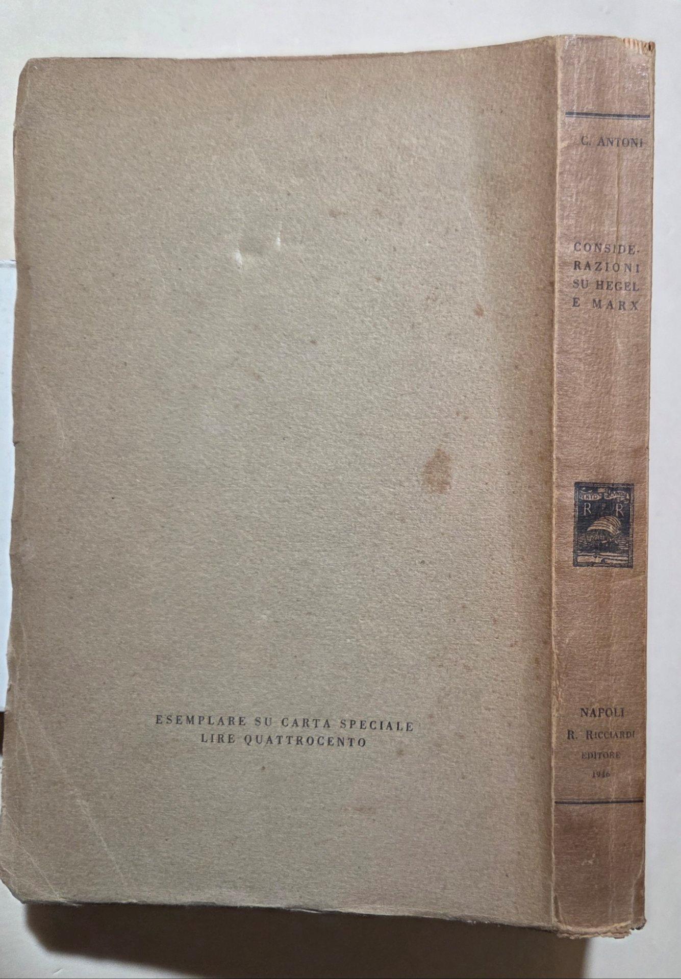 Considerazioni su Hegel e Marx